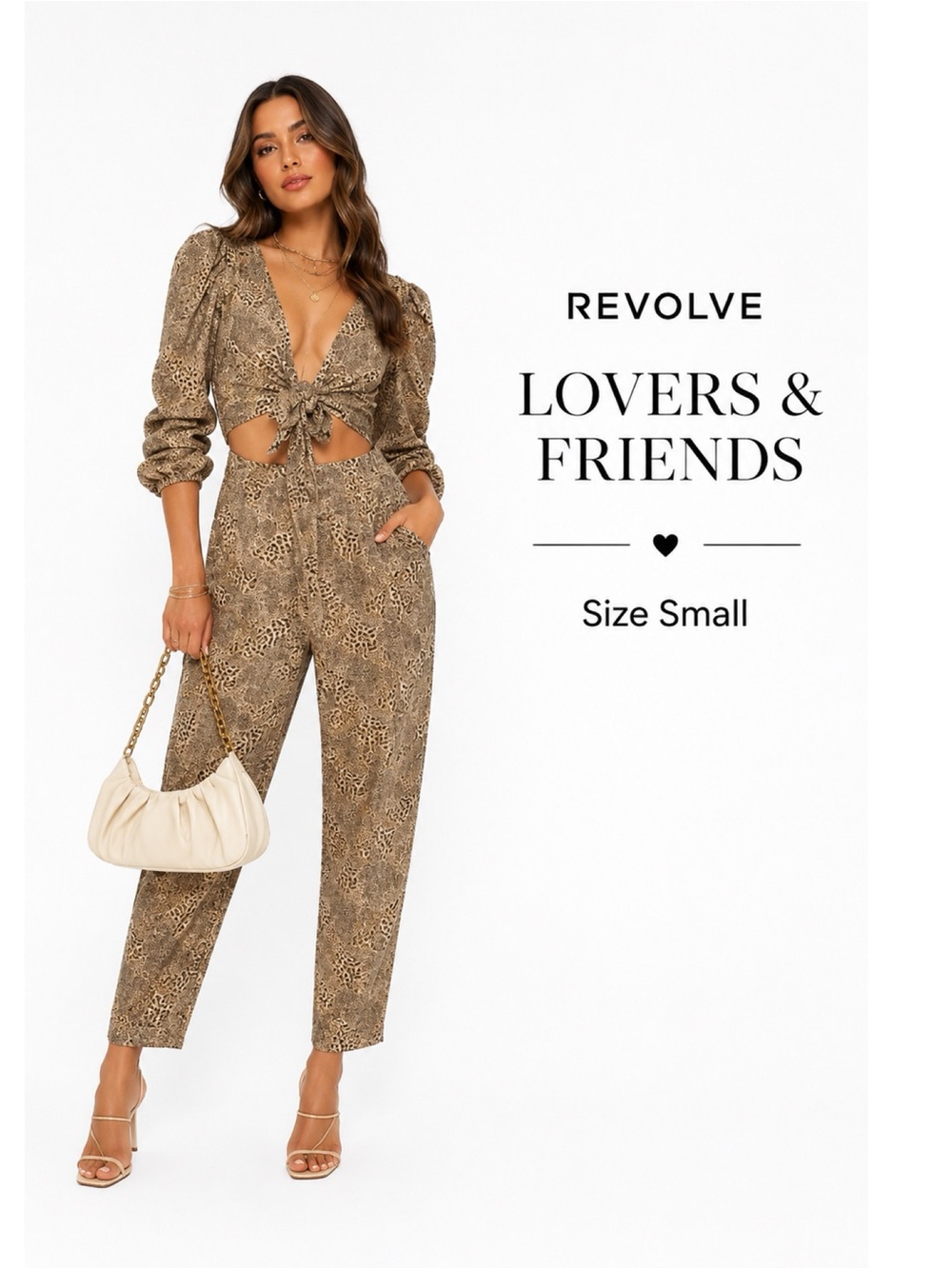 REVOLVE Lovers + Friends Cheetah Print Cut Out Jumpsuit